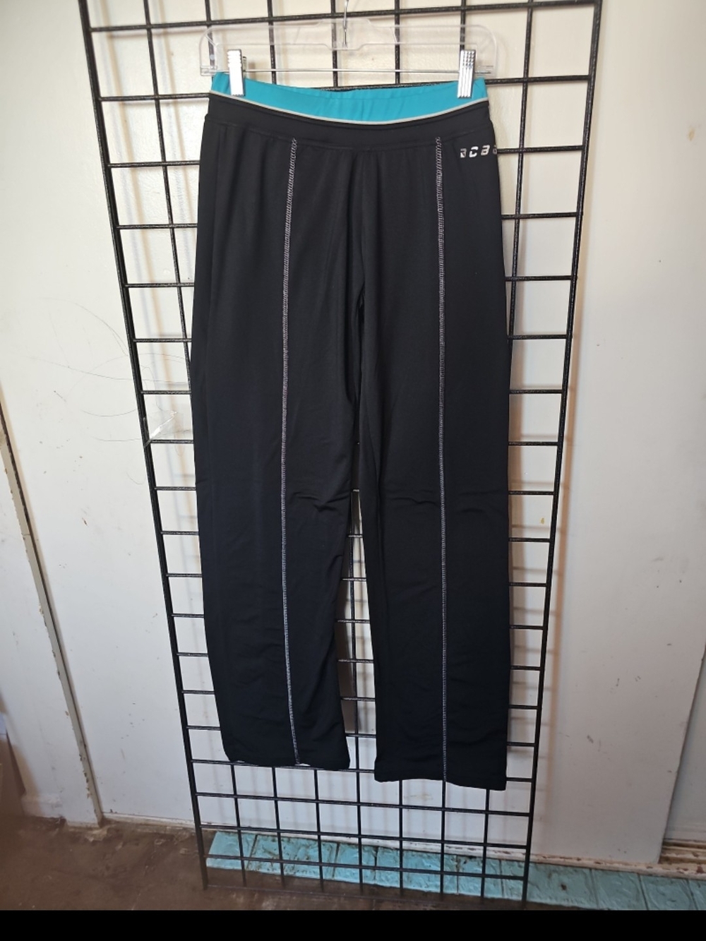 BCBGMaxAzria Black Sweatpants with Teal Waistband